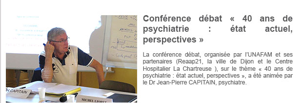 Conférence débat « 40 ans de psychiatrie : état actuel, perspectives »