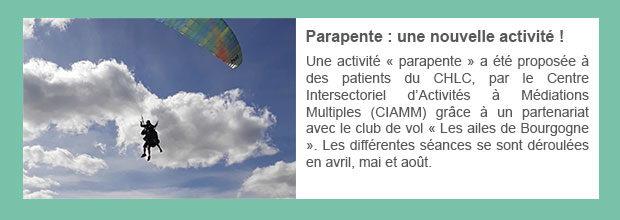 Parapente : une nouvelle activité !