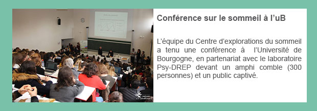 Conférence sur le sommeil à l’uB