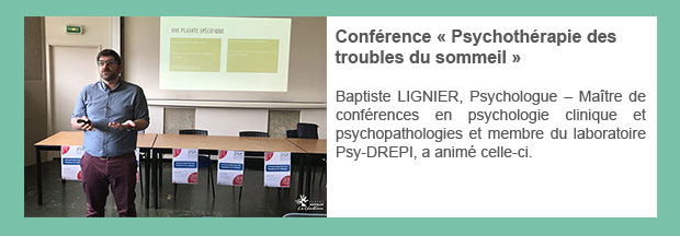 Conférence Psychothérapie des troubles du sommeil