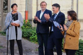 Badiaâ Maslouhi, conseillère municipale déléguée à la Politique de la ville, aux Nouveaux quartiers et aux sports et présidente de la Commission Intercommunale de Sécurité (CIS), Jean-Yves Pian, président du Conseil de Surveillance du CH La Chartreuse, Bruno Madelpuech, directeur du CH La Chartreuse. Sladana Zivkovic, présidente de l’Office de tourisme de Dijon Métropole, adjointe aux relations internationale et conseillère régionale,