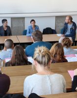 Dr Marie-Claude Vincent, psychiatre et coordonnateur ELIPSES, Céline Barrier, SDAT, thomas papret, assistant social et formateur.