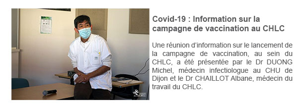  Covid-19 : Information sur la campagne de vaccination au CHLC