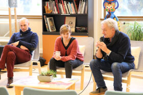 Christophe LABROSSE, cadre de santé et référent au comité culturel - Catherine MONGIN, administratrice Cie Jérôme Thoimas (Cirque Lili) et Alain VASSEUR, président d'Itinéraire Singulier