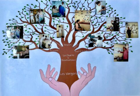 Affiche de l'EHPAD Les Vergers (patients/soignants)