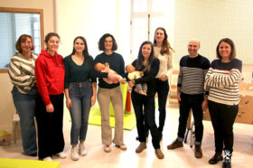 Cécile YEH - cadre de santé, Agathe CHABAL, trésorière et Clara CHARNAY, vice-présidente partenariat, Pauline PANSIOT - vice-président communication, Marie-Pascale BROCHOT - psychomotricienne, Coline PETAUTON - éducatrice spécialisée, Florent HIGUIER - musicothérapeute et Charlotte PELLETIER - infirmière puéricultrice