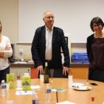 Carine Caillo-Bernard (AMA du pôle C), Jean-Claude Petot (musicothérapeute) et Marie Gentil (sage-femme)