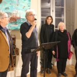 Vernissage de l’exposition de Dominique Eustase et Jacky Beaslay à l'Hostellerie, espace d'exposition du Centre Hospitalier La Chartreuse Dr Gérard Milleret, président de la CME du CHLC Dijon, Alain Vasseur, président d’Itinéraires Singuliers, Isabelle Picard, chargé de projets d’Itinéraires singuliers, Dominique Eustase et Jacky Beaslay, les deux artistes.
