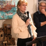 Vernissage de l’exposition de Dominique Eustase et Jacky Beaslay à l'Hostellerie, espace d'exposition du Centre Hospitalier La Chartreuse Eleonore Henriot, coordinatrice d’Itinéraires Singuliers