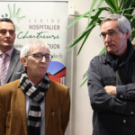 François MARTIN, directeur du CHLC, Dr Gérard MILLERET, président de la CME et Dr Pierre BESSE, chef du pôle C pédopsychiatrie - Inauguration du dispositif INTERMEDE au CHLC Dijon
