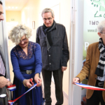 François MARTIN, directeur du CHLC, Agnès LIEBSCHUTZ, Dr Pierre BESSE, chef du pôle C pédopsychiatrie et Dr Gérard MILLERET, président de la CME - Inauguration du dispositif INTERMEDE au CHLC Dijon