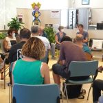 Dr Muriel Roy, Jérôme Thomas,Catherine Mongin et Didier Gasnier Caf&doc Le projet cirque Lili au CHLC