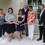 christelle ANDRE, architecte - Aline GUIBELIN, ARS, Dr Audrey PINGAUD, cheffe du Pôle PEA - Dr Pierre BESSE, président CME - Emmanuelle COINT, présidente Conseilde Surveillance - François MARTIN, directeur du CHLC