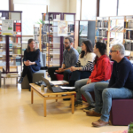 Sandra NICOLAS, Dr Audrey PINGAUD, cheffe de Pôle, Quentin DEFAUT, Hélène GOGUEY, Juliette GROSFILLEY, Christophe MONTOYA, Caf&Doc' | L'EMR : Équipe Mobile Ressources au CHLC
