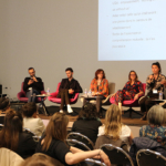 Dr Guillaume CHABRIDON, psychiatre, CHU Dijon, Louis VOLLE, Pair-aidant, CH Le VINATIER Lyon, Florence DIDIERJEAN et Paula NUNES, Pair-aidantes, CH La Chartreuse Dijon, Hana LEVY-SOUSSAN, chargée de la canopée de la Maison Perchée Paris -1er Congrès de réhabilitation psychosociale à Dijon