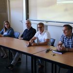 Journée Bourguignonne de la Santé Mentale, 1ère édition au CHLC Manon BOUCHEZ, Dr Pierre BESSE, Pr TROJAK et François MARTIN, directeur CHLC - Journée Bourguignonne de la Santé Mentale, 1ère édition au CHLC