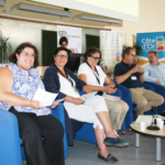 Amine GUIBELIN, Déléguée départementale de Côte-d'Or (ARS), Emmanuelle COINT, Première Vice-Présidente du Conseil Départementale de Côte-d'Or et Présidente du Conseil de Surveillance du CH La Chartreuse, Françoise JUNG, directrice de la MDAP21, Laurent PEDEAU, sous-directeur CAF21, Franck LEHENOFF, adjoint au maire de Dijon 12èmes journées nationales des MDA - CHLC - 2023