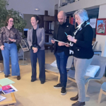Bérénice BRES, Coordinatrice régionale des ambassadeurs Mon Espace Santé en Bourgogne - Franche - Comté, Annelyse ROUGER, Chargée de mission Ségur - Santé numérique, Anne TAILLARD, Directrice des Ressources Humaines et de la Formation Continue, et enfin, Arnaud BARBÉ, chargé de projet e-learning et ambassadeur Mon Espace Santé