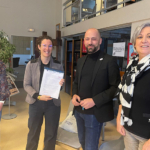 Bérénice BRES, Coordinatrice régionale des ambassadeurs Mon Espace Santé en Bourgogne - Franche - Comté, Annelyse ROUGER, Chargée de mission Ségur - Santé numérique, Anne TAILLARD, Directrice des Ressources Humaines et de la Formation Continue, et enfin, Arnaud BARBÉ, chargé de projet e-learning et ambassadeur Mon Espace Santé