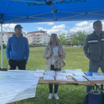 Sébastien PACCOUD, infirmier au C2RB, Laure ALEXANDRE-DUBAND, responsable documentation-communication et Frédéric ÉTIÉVANT, cadre supérieur de santé - Les Foulées Rouges : une mobilisation en faveur du sport santé