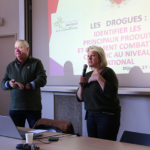 M. Matlosz, délégué Cohésion Police Population et Edwige Grégoire, cadre supérieure de santé du pôle intra - Info-débat « Stupéfiants » M. Matlosz, délégué Cohésion Police Population et Edwige Grégoire, cadre supérieure de santé du pôle intra - Info-débat « Stupéfiants »