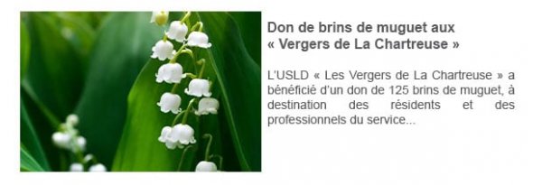 Don de brins de muguet aux « Vergers de La Chartreuse »